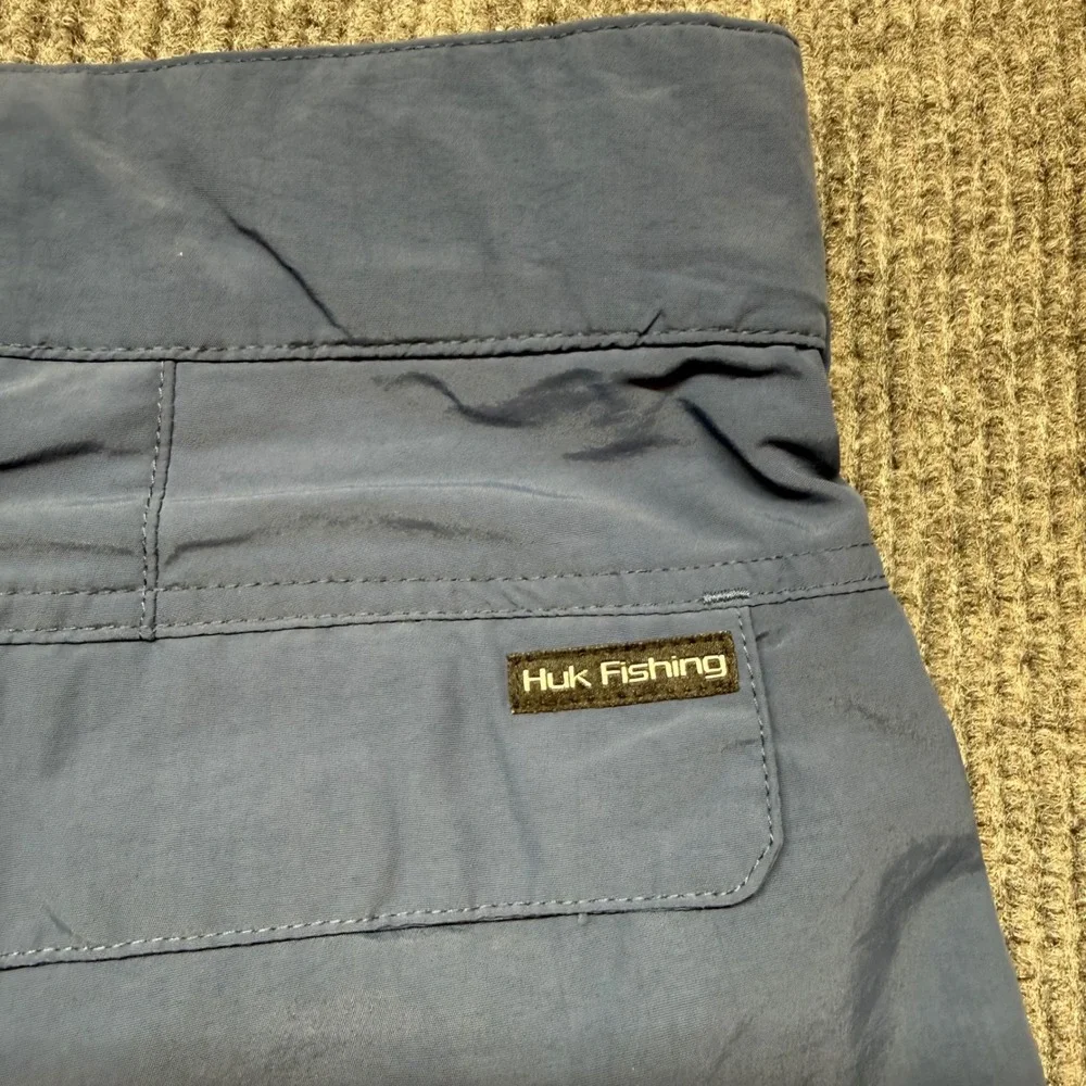 Huk Fishing Shorts Mens XXL Blue Performance Nylon‎ Cargo Hiking Board Shorts